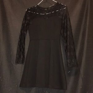 Black polka dot dress